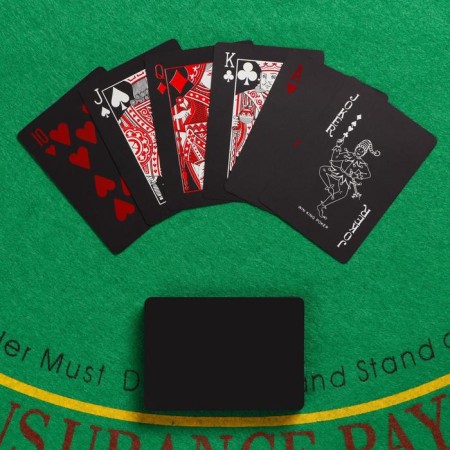 Plastic playing cards, 54 pcs, 30 μm, 6.5 x 9 x 2 cm