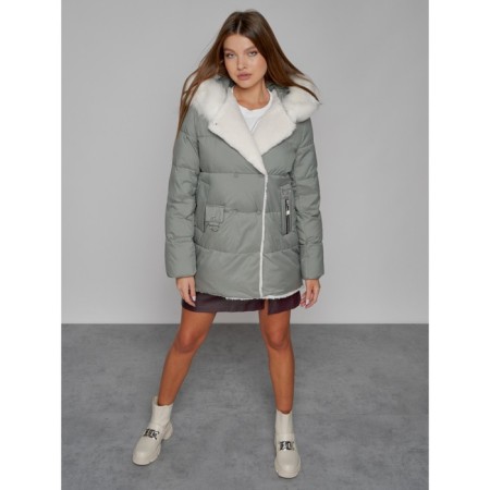 Women's winter jacket, size 52, light green color-9