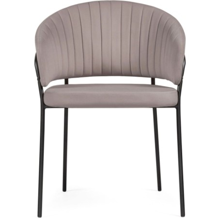 Chair on the metal frame Leo Metal/velor, black/cappuccino 56x52x80 cm-1