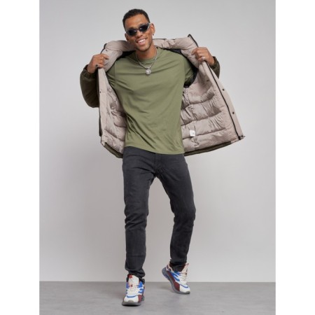 Winter male jacket, size 56, khaki color-11