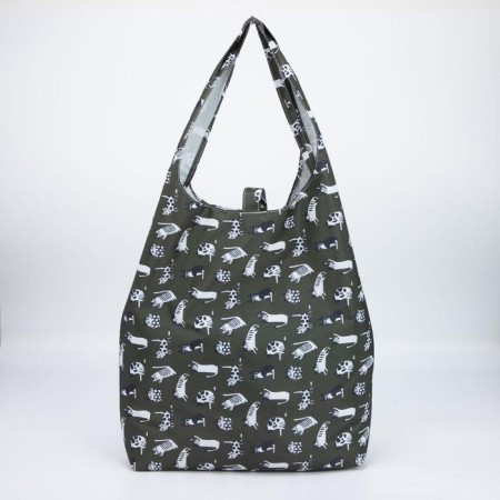 Permanent bag on the button, folding, green color-1