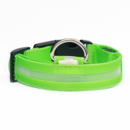 Collar with backlight, charging from USB, size XL, Osh 42-56 cm, 3 modes, green-4