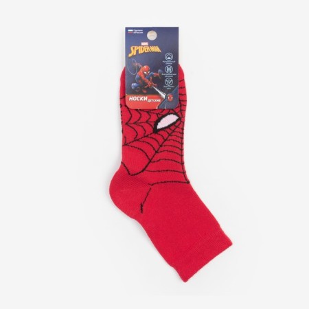 Children's socks "Spider Man", red color, 16-18 cm-4