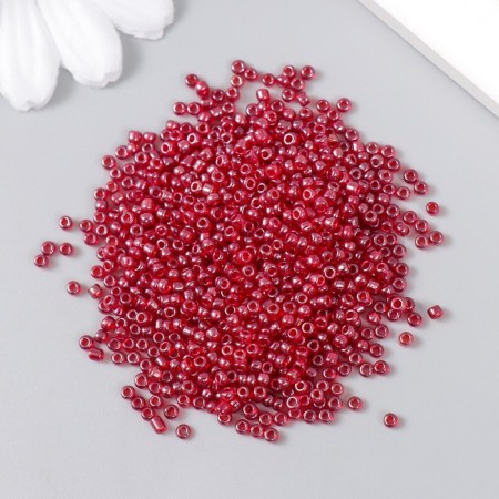 Beads "Astra" 11/0, 20 g (2225 red/transparent with a color center, glossy)-1