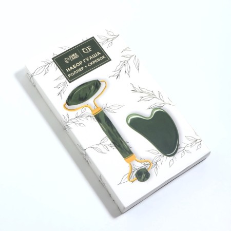 Massage set "Guasha", 18.5 × 10.5 × 2.5 cm, emerald color-6