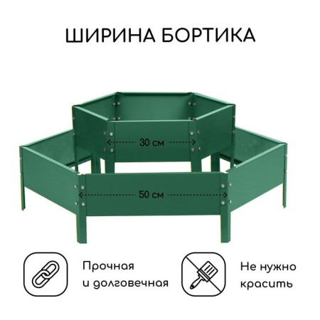 Galled flowerbed, 2 tiers, d = 60–100 cm, h = 30 cm, green, Greengo-1