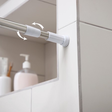Bathroom cornice telescopic shares, 70-120 cm, steel-2