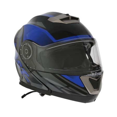 Modular helmet with two visors, size L (59-60), model-BLD-160E, black and blue-2