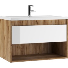 Domino IGAN TOMNO under the Mario 80 sink, oak van, suspended, with 1 upper box