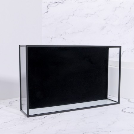 Square organizer for storage, 1 section, glass, 29 × 17.5 × 6.5 cm, the color is transparent/black-3