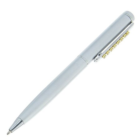 Gift handle, ball "rhinestones" in a plastic case, rotary, silver-2
