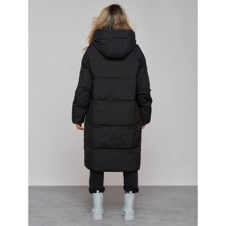 Coat insulated winter female, size 42, black color-3