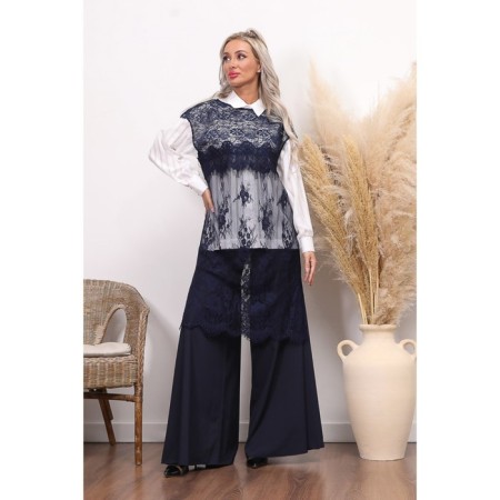 Women's tunic, size 44, blue color-2
