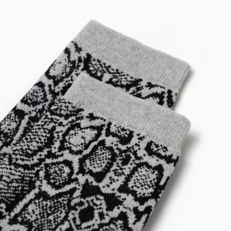Women's socks "snake leather", gray/black color, rr 23-25-1