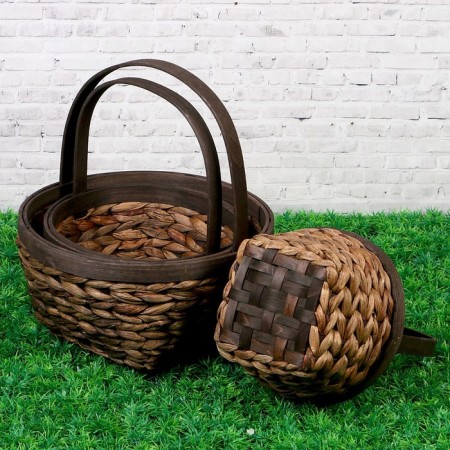 A set of wicker baskets, 3 pcs, 26.5 × 13.5/31.5 cm, 22 × 12.5/24.5 cm, 19 × 10.5/24.5 cm