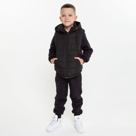 Children's vest, black color, height 122 cm-1
