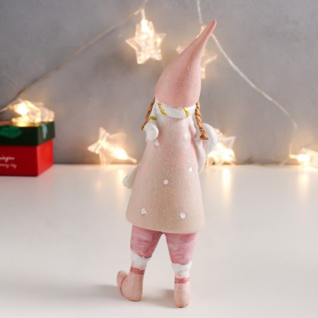 Polystone souvenir "Baby in pink, in cap, with heart/star" 18x5x3.5 cm-3