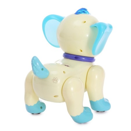 Robot dog “Smart pet” Zhory, on the control panel, interactive: sound, light, dancing, musical, on batteries, in Russian, blue and white-2