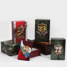 A set of boxes 6 in 1, gift packaging, “February 23”, 20 x 12.5 x 7.5 - 32.5 x 20 x 12.5 cm
