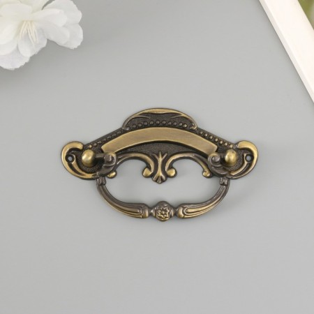 Handle for the casket metal "Patterns" bronze 9x4 cm-1