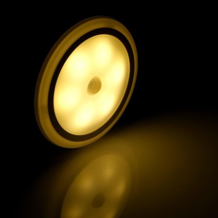 LED lamp with a motion sensor, 6LED, 2.5 watts, from batteries 3*AAA, 3000k, T-white-1
