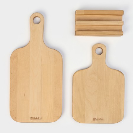 A set of cutting boards on a stand 2 pcs: 38 × 18, 28 × 18 cm, saturated with mineral oil, birch-11