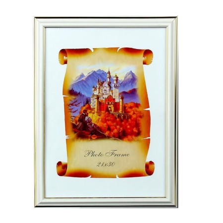 Photo frame A4 21x30 cm 281s Format white with silver (plastic screen)-3