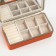 Casket to the leatherette for jewelry "Small ripples" orange 10x18x6 cm