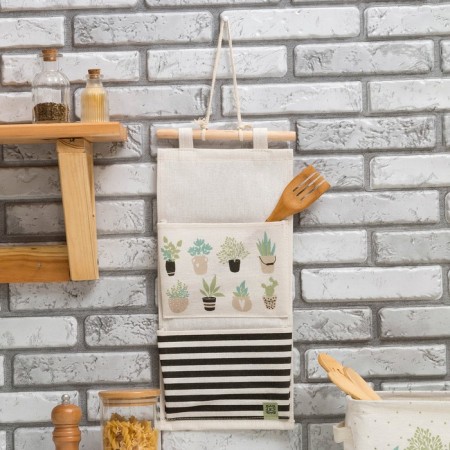 Textile pocket "Flower shop" 2 departments, 41x20 cm