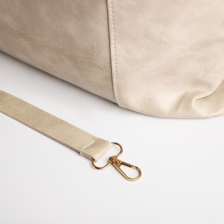 Zipper bag with lightning, beige color-5