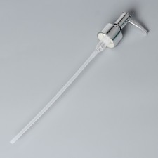 Pump for a dispenser, plastic, thread diameter 28 mm, stick length 20 cm, silver color