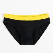 Bathing swimming trunks for the boy minku, black/yellow color, height 134-140