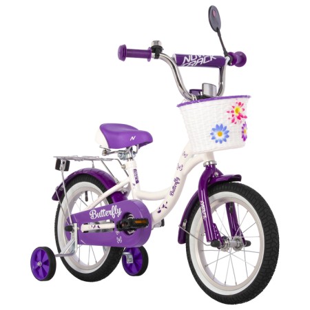 Bicycle 14 "Novatrack butterfly, white/purple color-1