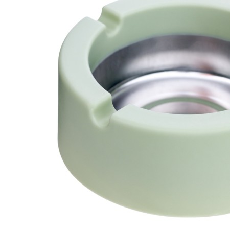 Ash for home, for cigarettes and sticks. D-9 cm, h-3.5 cm, green-2