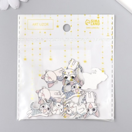 Decor for creativity tree "Striped cats" set 10 pcs 2.1x1.3 cm-4