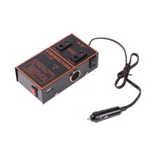 Inverter 12-24 V, 150 watts, 2 USB, wires 50 cm