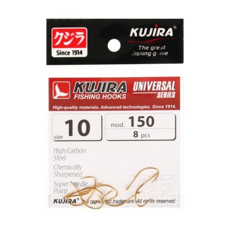 Hooks Kujira Universal 150, GO color, No. 10, 8 pcs.