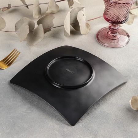 Black East dish, 17.5 × 17.5 × 3 cm, black color-2