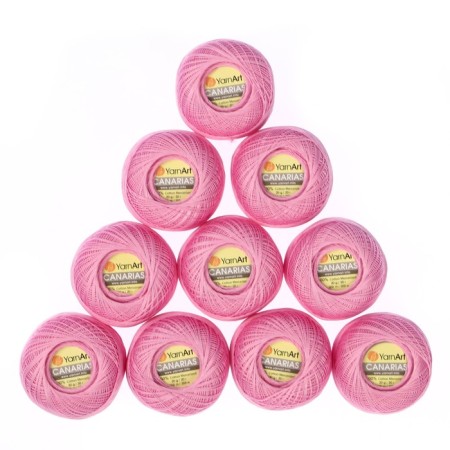 The yarn "Canarias" is 100% Merceris. cotton 203m/20g (6319 pink)-3