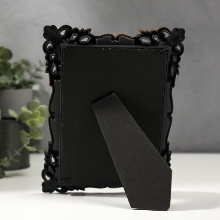 Photo frame plastic 10x15 cm "eclectica" dark gold on black 20.5x16 cm-3