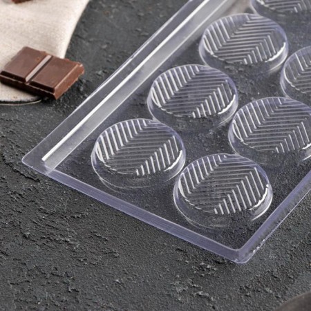Form for chocolate and sweets "Zigzag", 8 cells, 22 × 11 cm, color transparent color-1