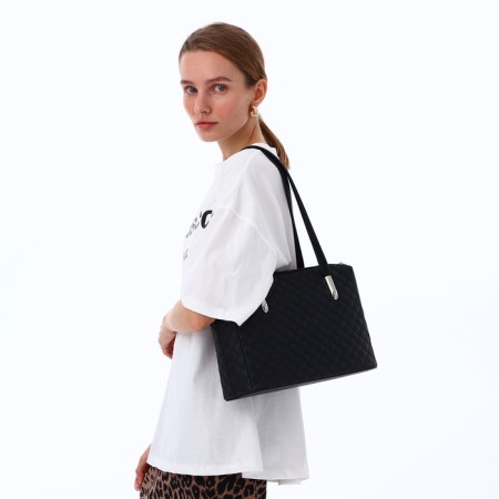 Female bag Textura, tout, average size, black color-7