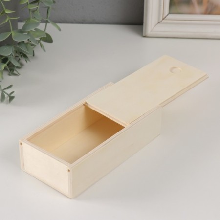 Casket Wood for painting Penal "rectangular" sliding cover 15x7.5x4 cm-1