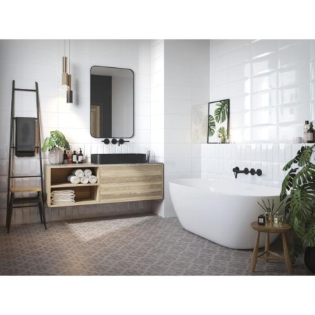 Wall tile Evolution Bricks White relief 200x440 (in packaging 1.05 sq.m)