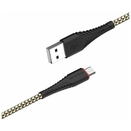 Cable Borofone BX25, microUSB - USB, 2.4 A, 1 m, nylon braid, black-2