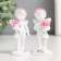 Figure Polystone "Angel with a bouquet of pink roses" mix 6.5x2.5x2.5 cm