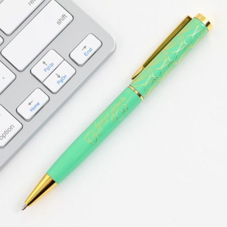Pen in the gift case “Best Teacher”, metal, blue paste, writing 1 mm node-5