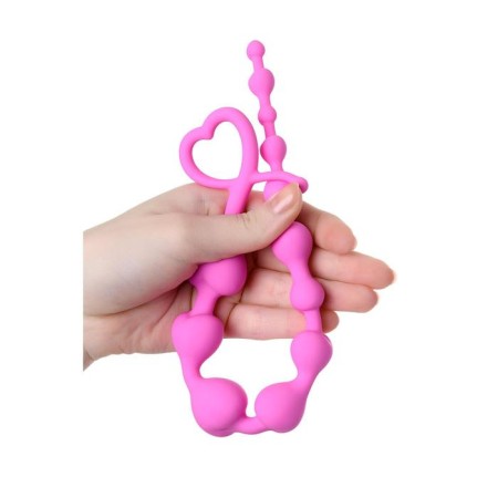 Anal chain Todo by toyfa Long Sweety, silicone, pink color, 34 cm, d = 2.7 cm-2