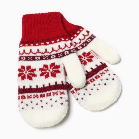 Female mittens, red color, size 18-1