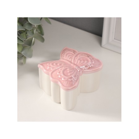 Coramics Coramics "Figure bean" Pink mother -of -pearl 7.3x7.3x4.5 cm-3